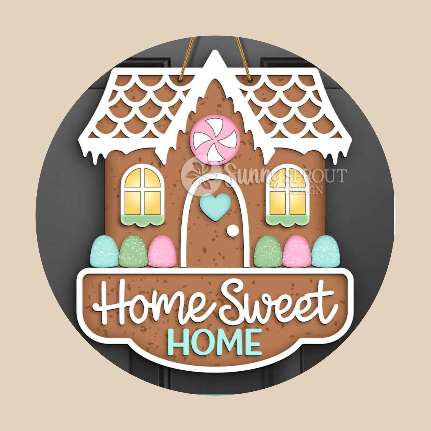 0022 - Gingerbread House Door Hanger