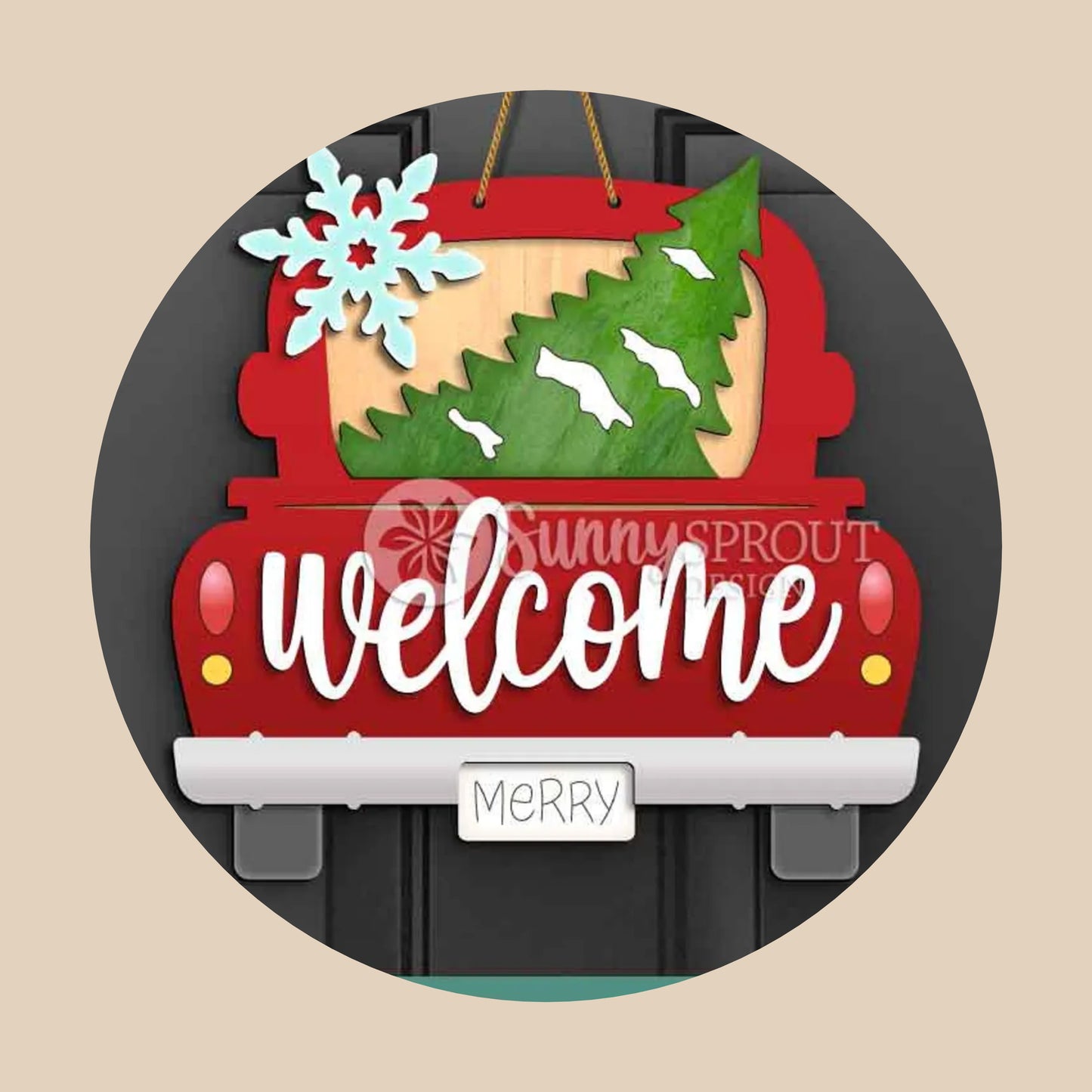 0025 - Red Truck Door Hanger