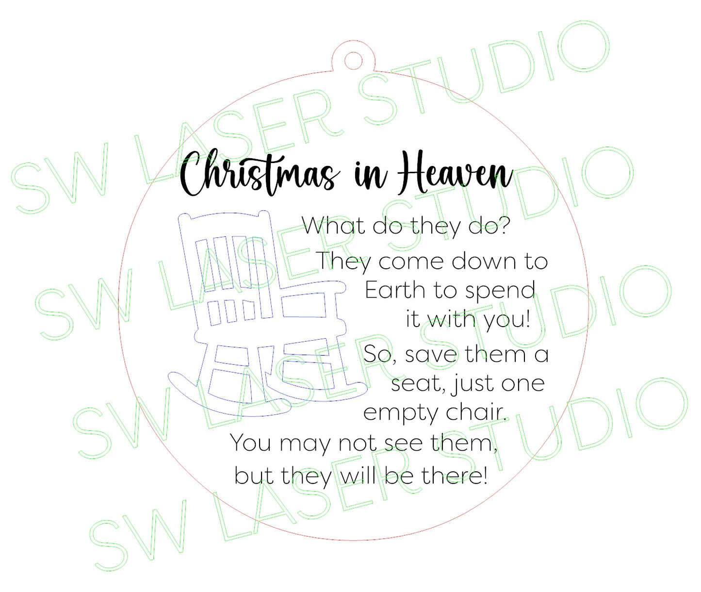 Christmas Ornament Svg, Laser ready, Christmas in Heaven