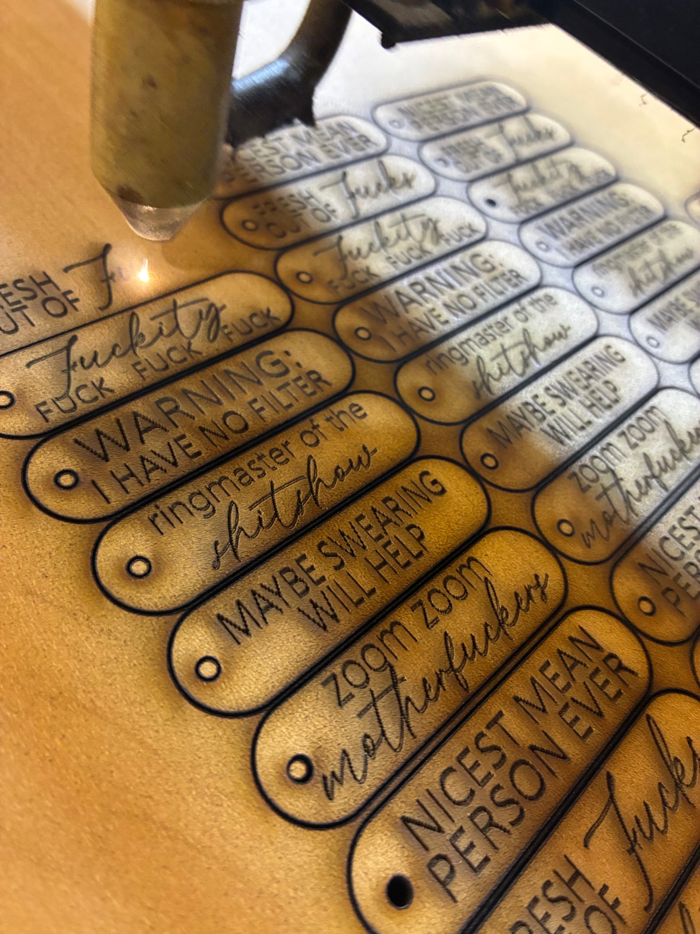 Keychain Svg, Zoom Zoom, Swearing will Help, Laser cut file