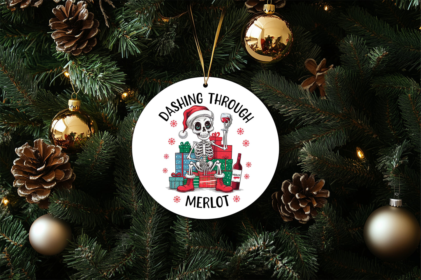 Ornament - Dashing through Merlot