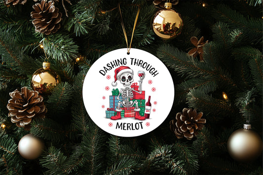 Ornament - Dashing through Merlot