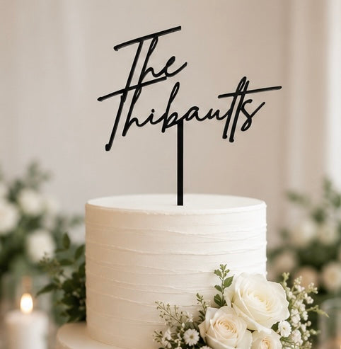 Custom Acrylic Wedding Cake Topper | Modern Script Laser Cut Cake Decoration | Personalized Wedding Cake Decor | Elegant Bridal Shower Topper