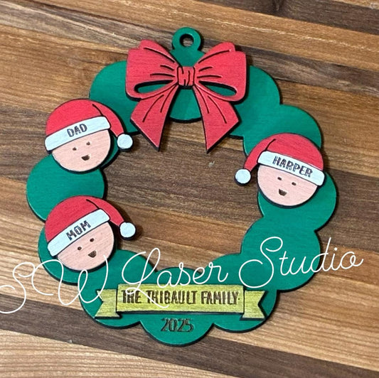 Ornament - Personalized Family Wreah