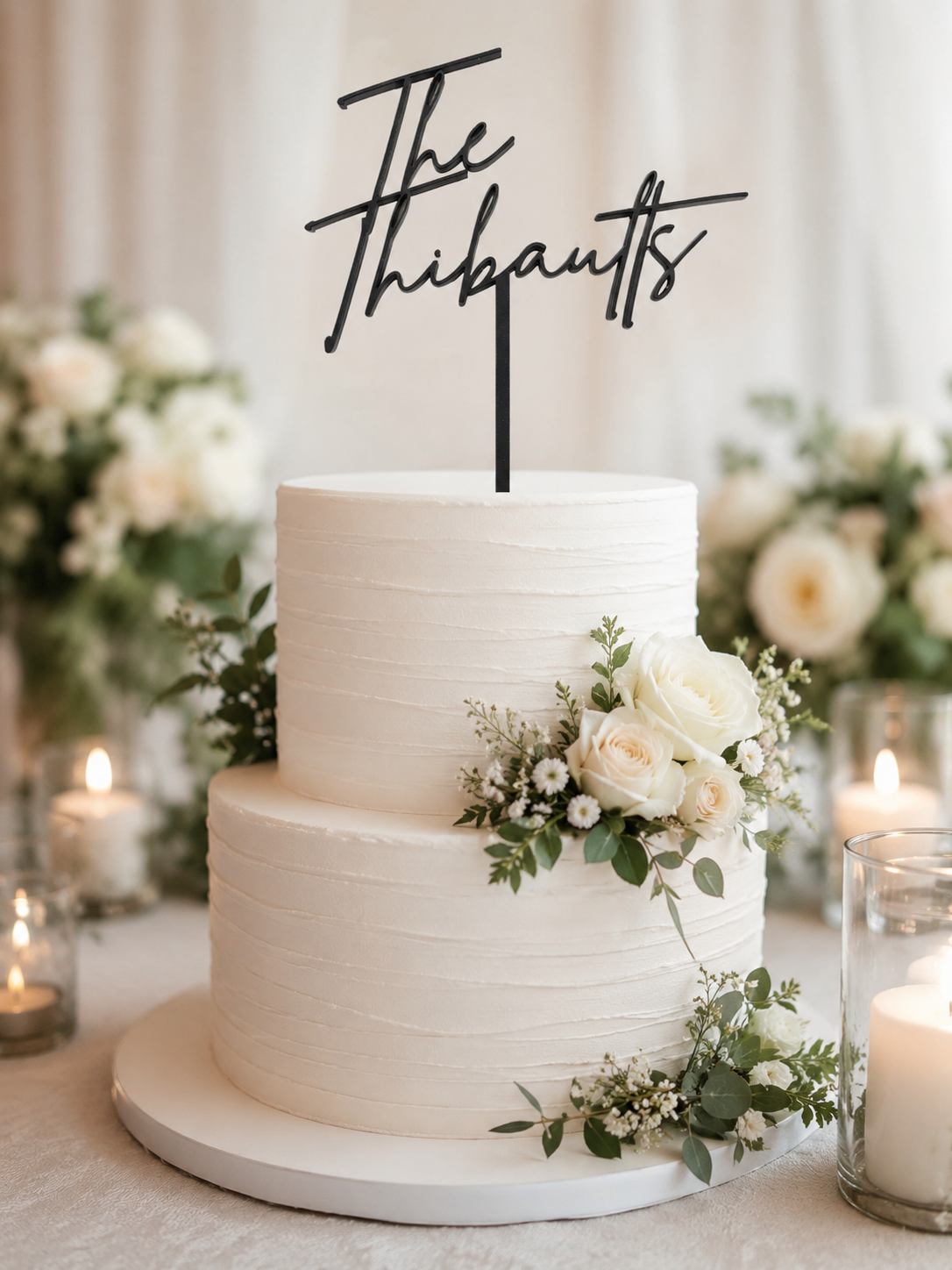 Custom Acrylic Wedding Cake Topper | Modern Script Laser Cut Cake Decoration | Personalized Wedding Cake Decor | Elegant Bridal Shower Topper