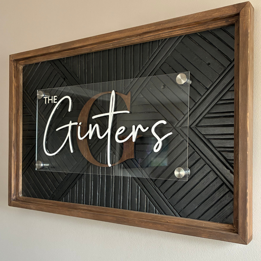 Family Name Sign Personalized Art Custom Wedding Gift Newlywed Couple Keepsake Farmhouse Wall Art Rustic Wood Acrylic Plaque Housewarming